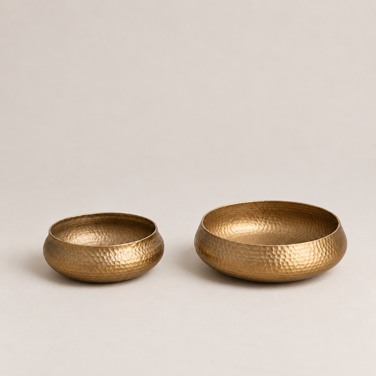 The Collective Home Bowls Pebbled Brass Bowls - Set of 2