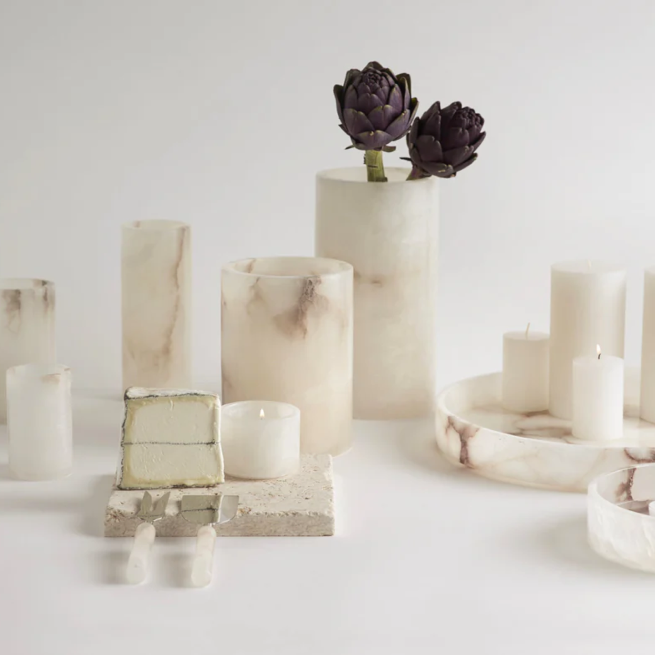 The Collective Home candle holder Alabaster Hurricane