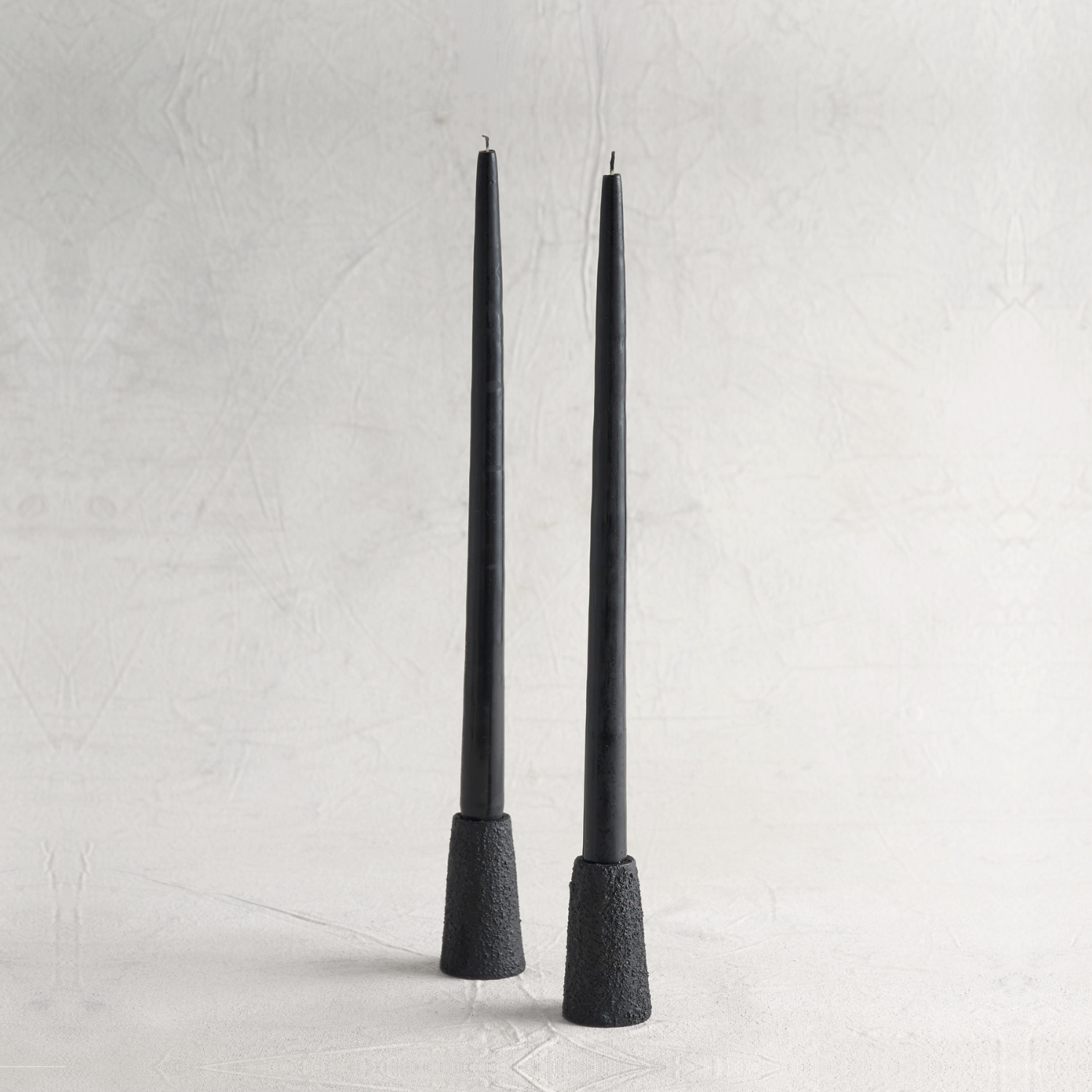 The Collective Home Candle Holders Black Lava Taper Holders Set of 2