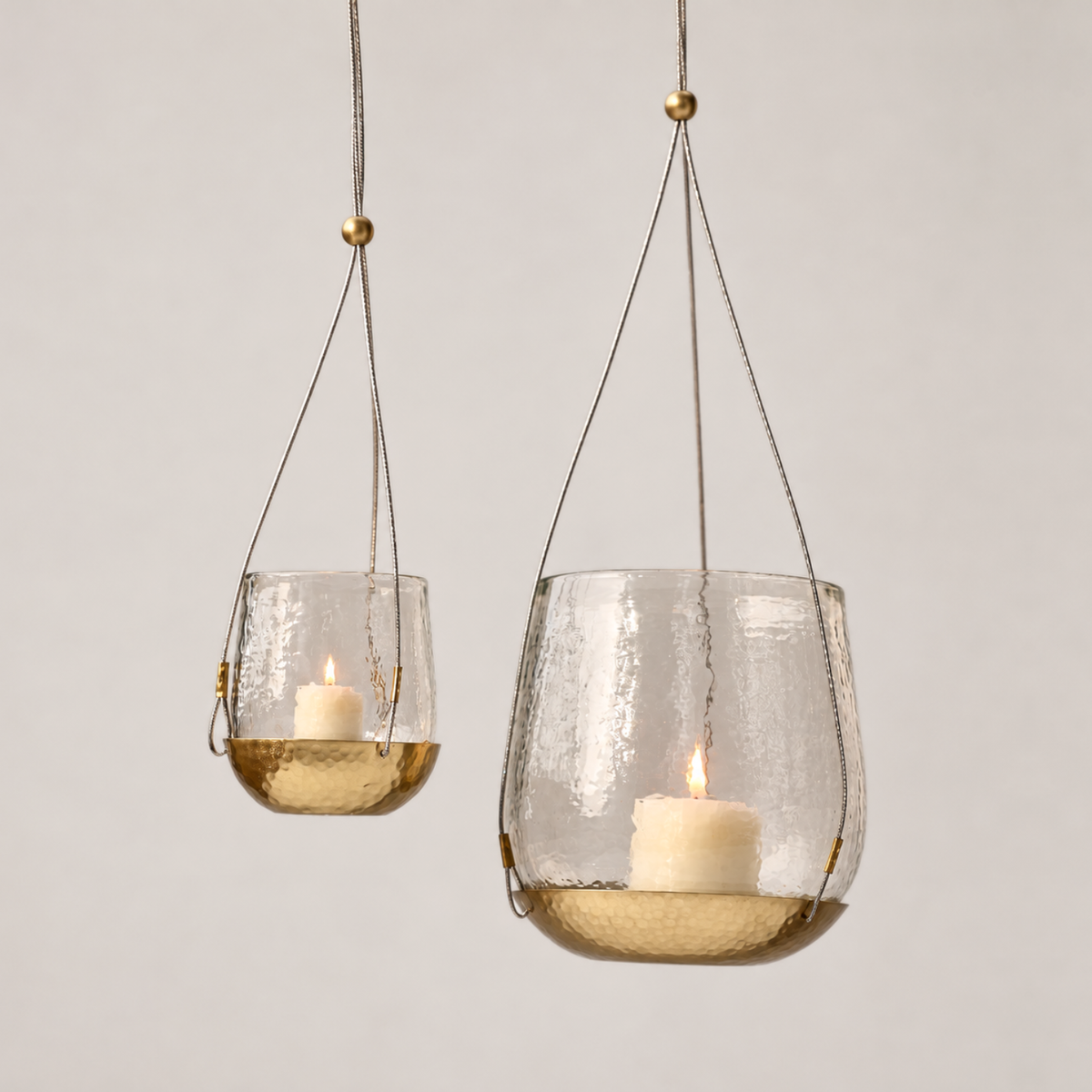 The Collective Home Candle Holders Pebbled Hanging Lantern