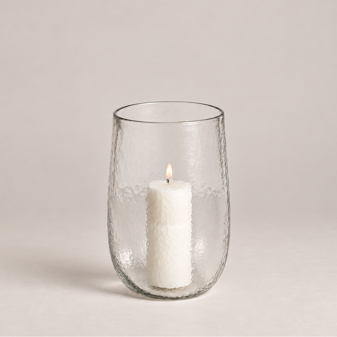 The Collective Home Candle Holders Textured Glass Hurricane