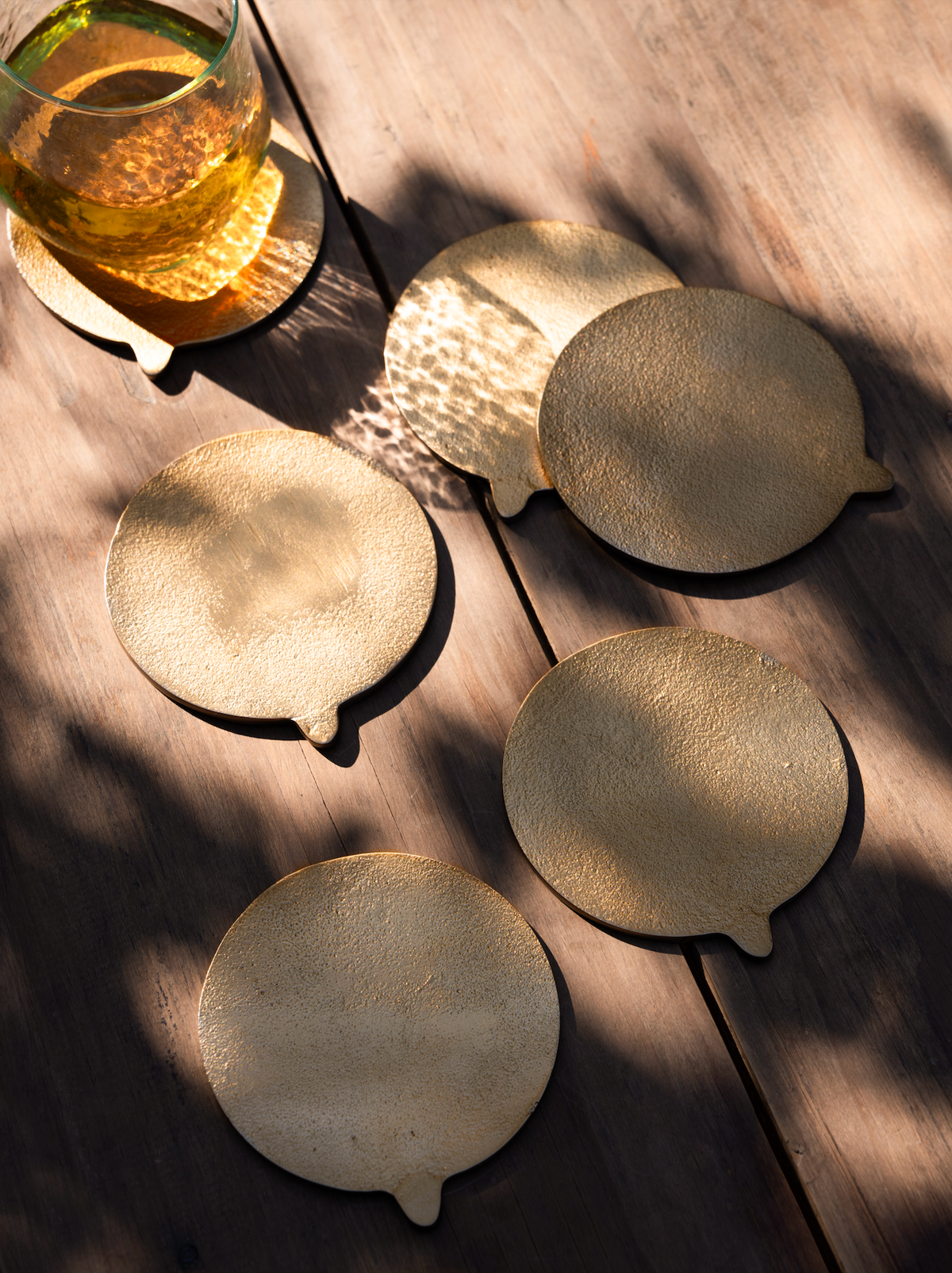 The Collective Home Coasters Stinson Antique Brass Coasters - Set of 6