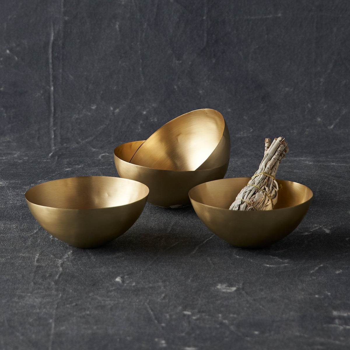 The Collective Home Serving Bowls Artisan Brass Bowls Extra Small - Set of 4