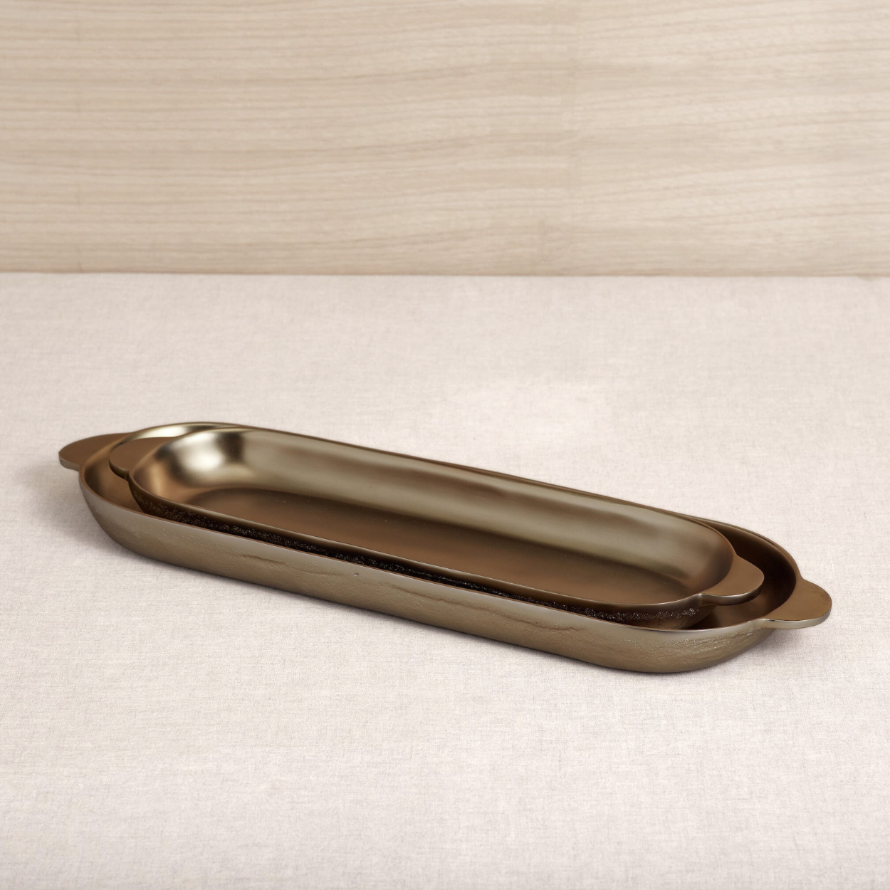 The Collective Home tray Antique Brass Trays Set of 2