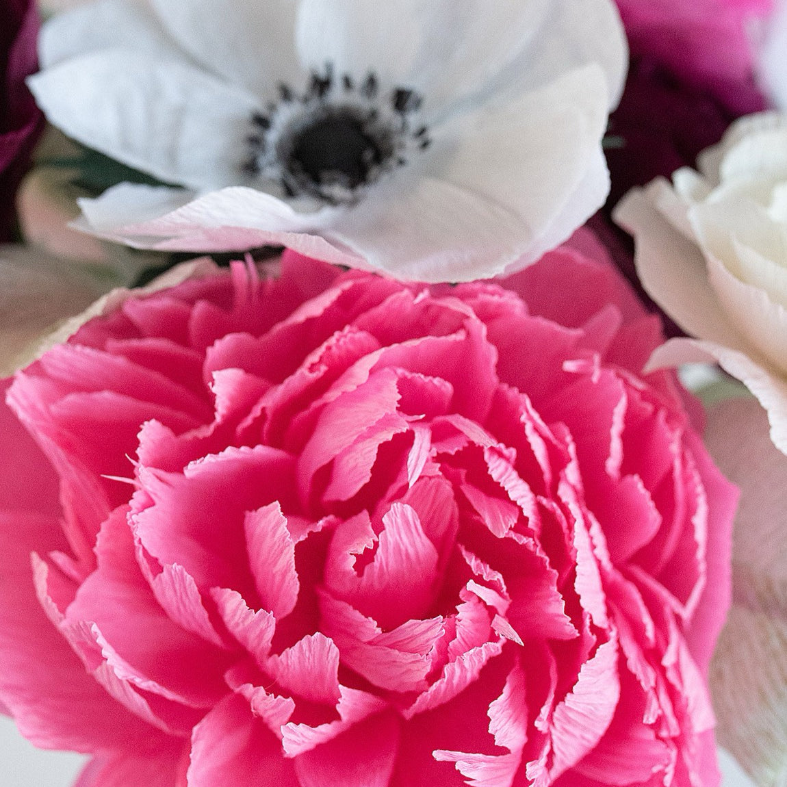 Unwilted faux flower Berries and Cream Bouquet