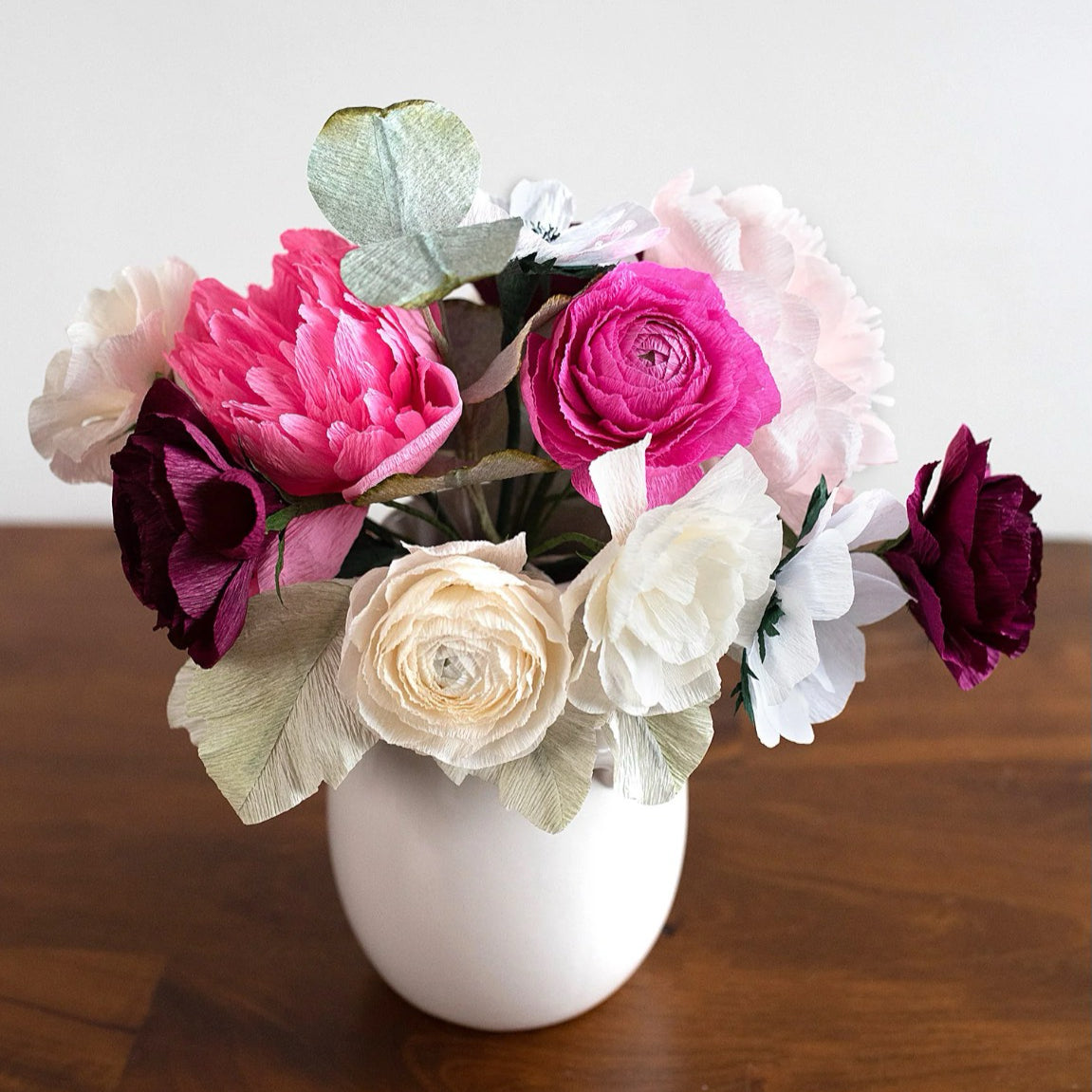 Unwilted faux flower Berries and Cream Bouquet