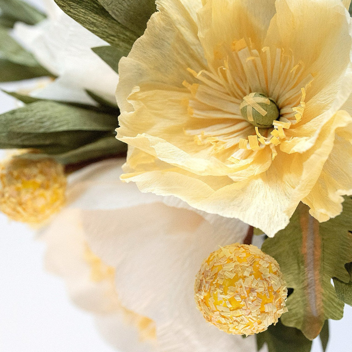 Unwilted faux flower Macaroni and Cheese Bouquet