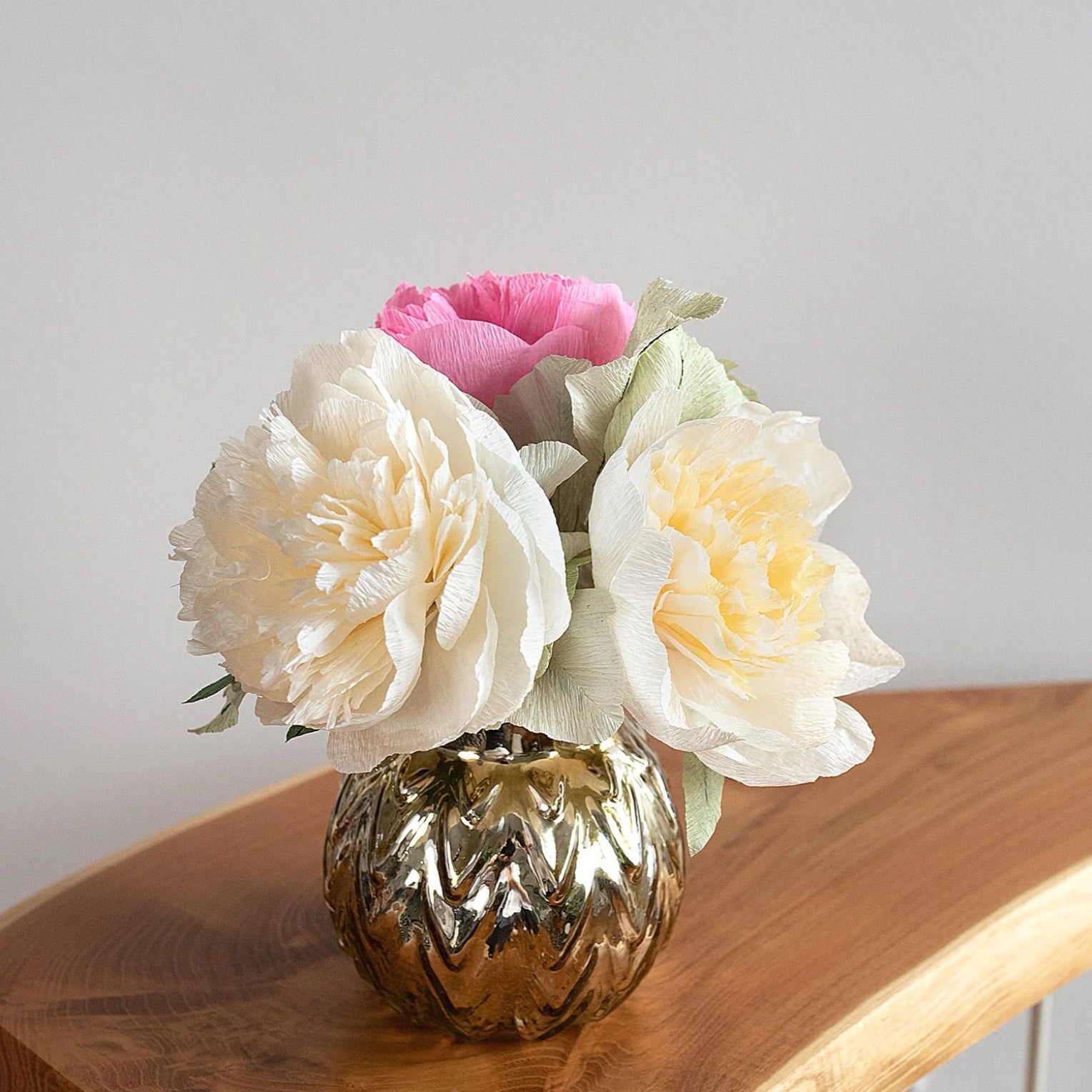 Unwilted faux flower Peony for Your Thoughts Bouquet