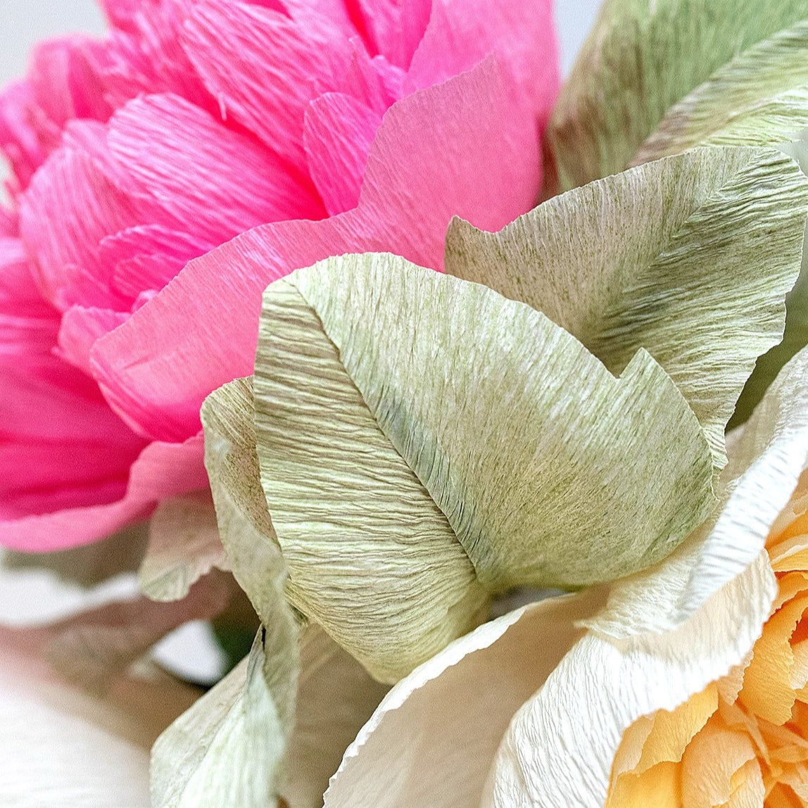 Unwilted faux flower Peony for Your Thoughts Bouquet
