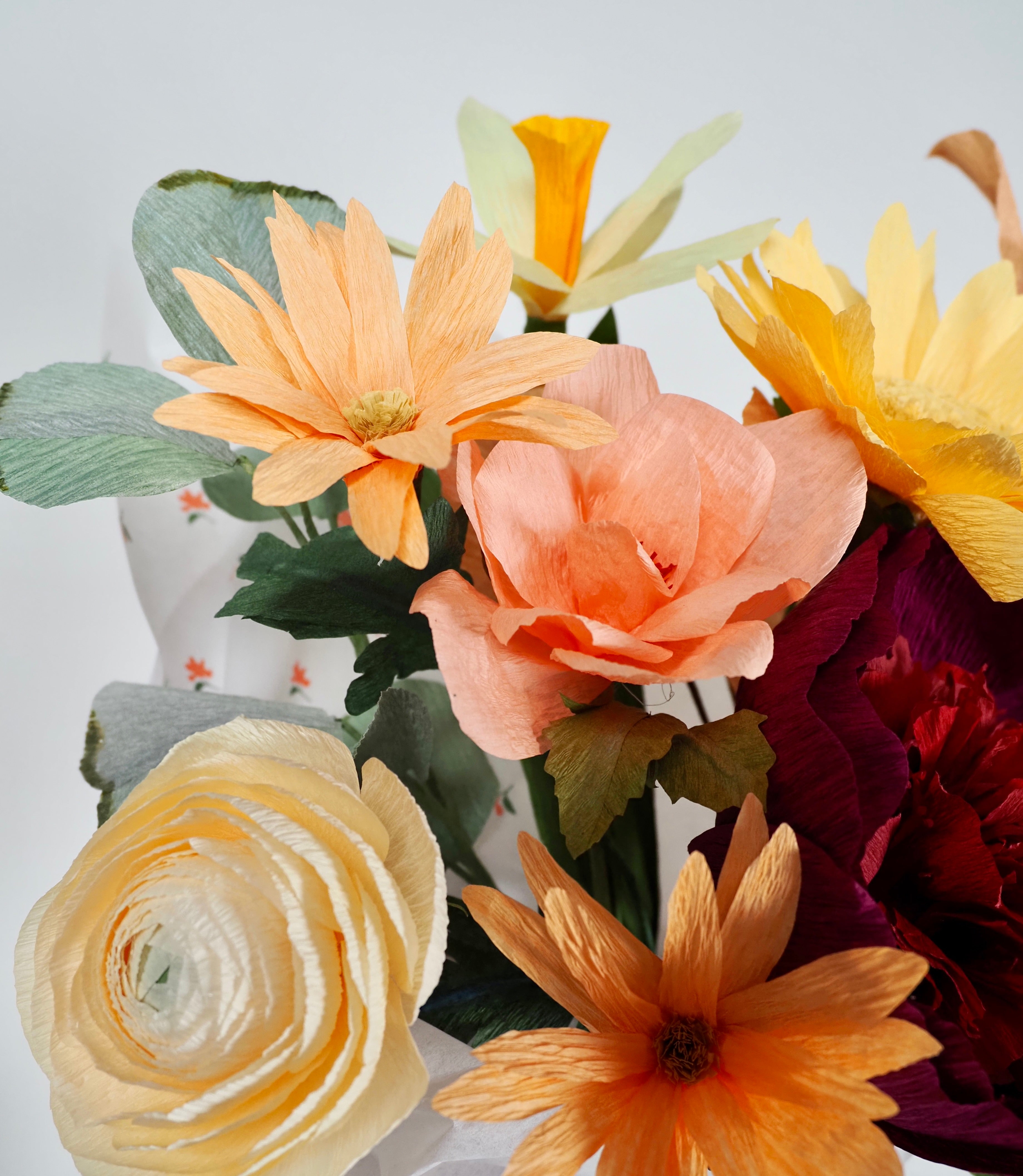 unwilted Paper Flowers Lazy Sunday | Paper Flower Bouquet with Sunflower