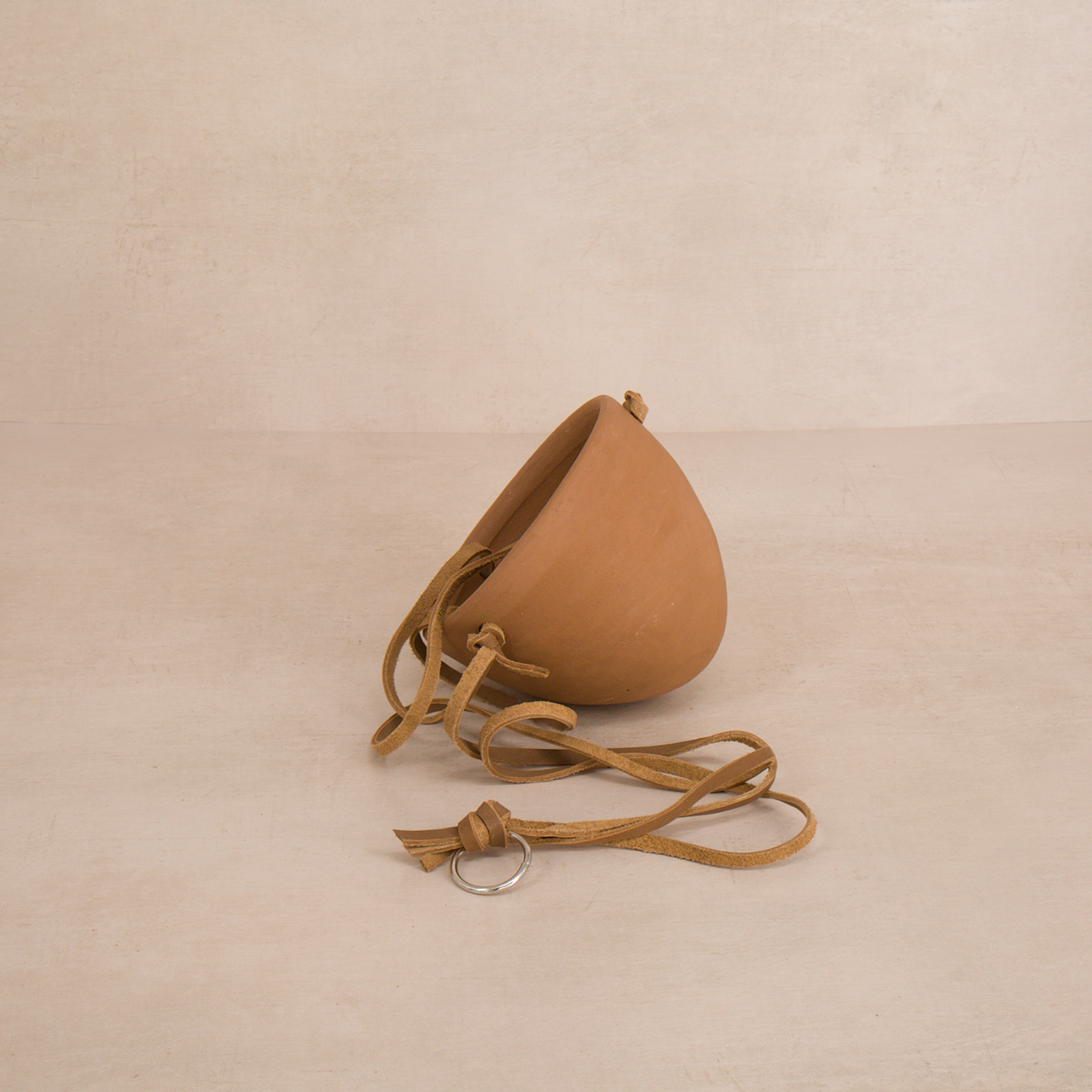 Women of the Cloud Forest planter Terracotta Hanging Planter with Leather Hanger