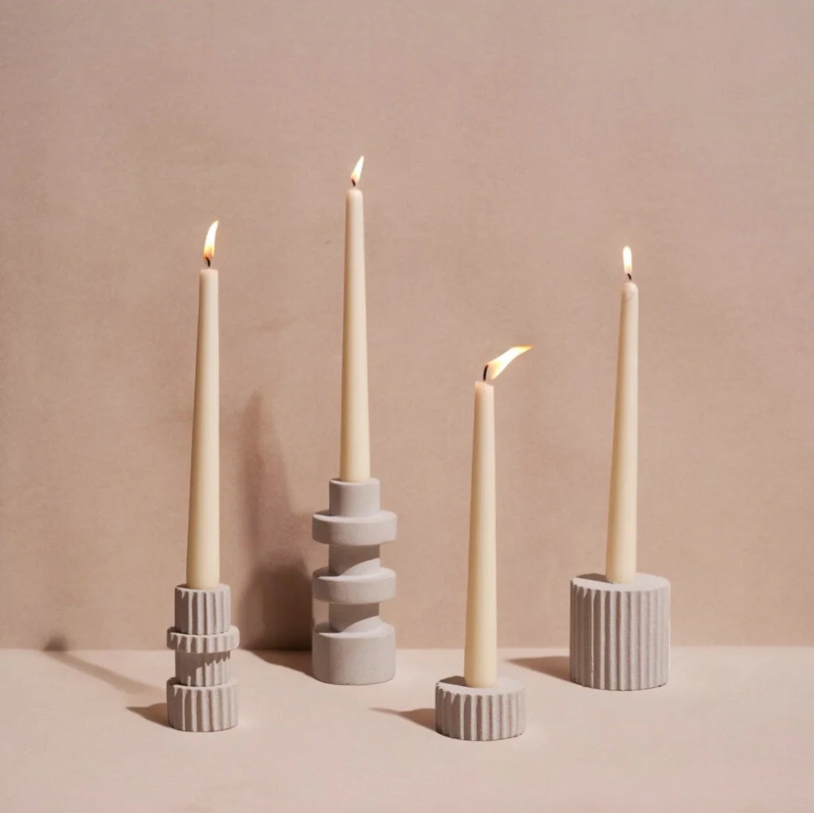 modern wood candlestick holders