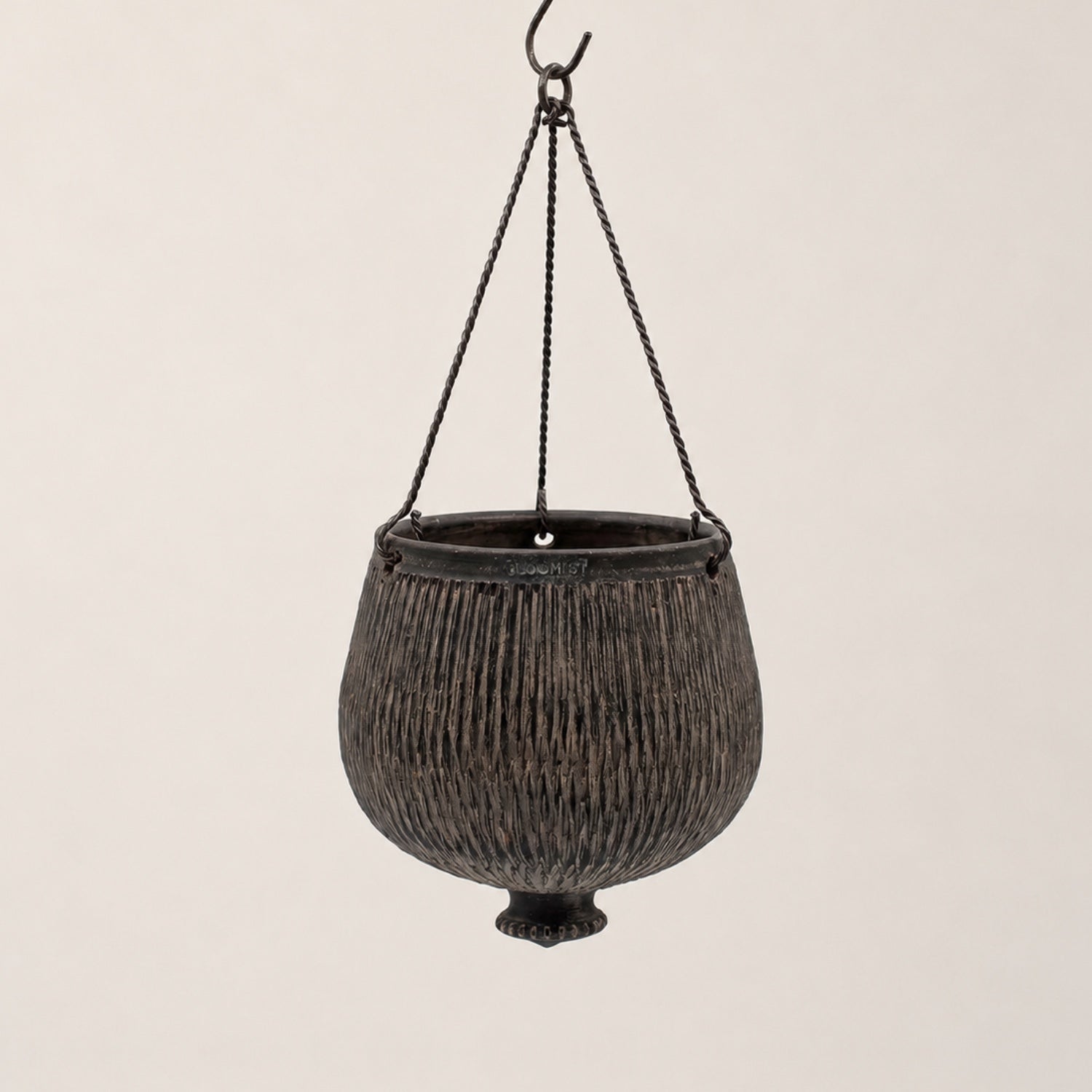 Bloomist Planters Charcoal Terracotta Reed Hanging Planter