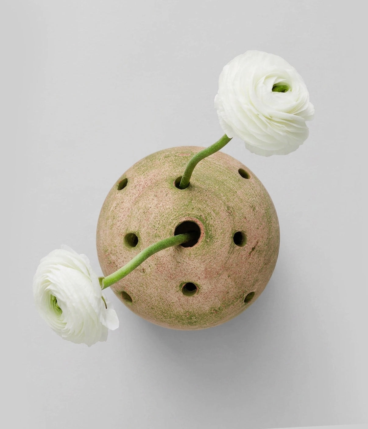 Bloomist Vases Greenwash Terracotta Flower Frog Vase