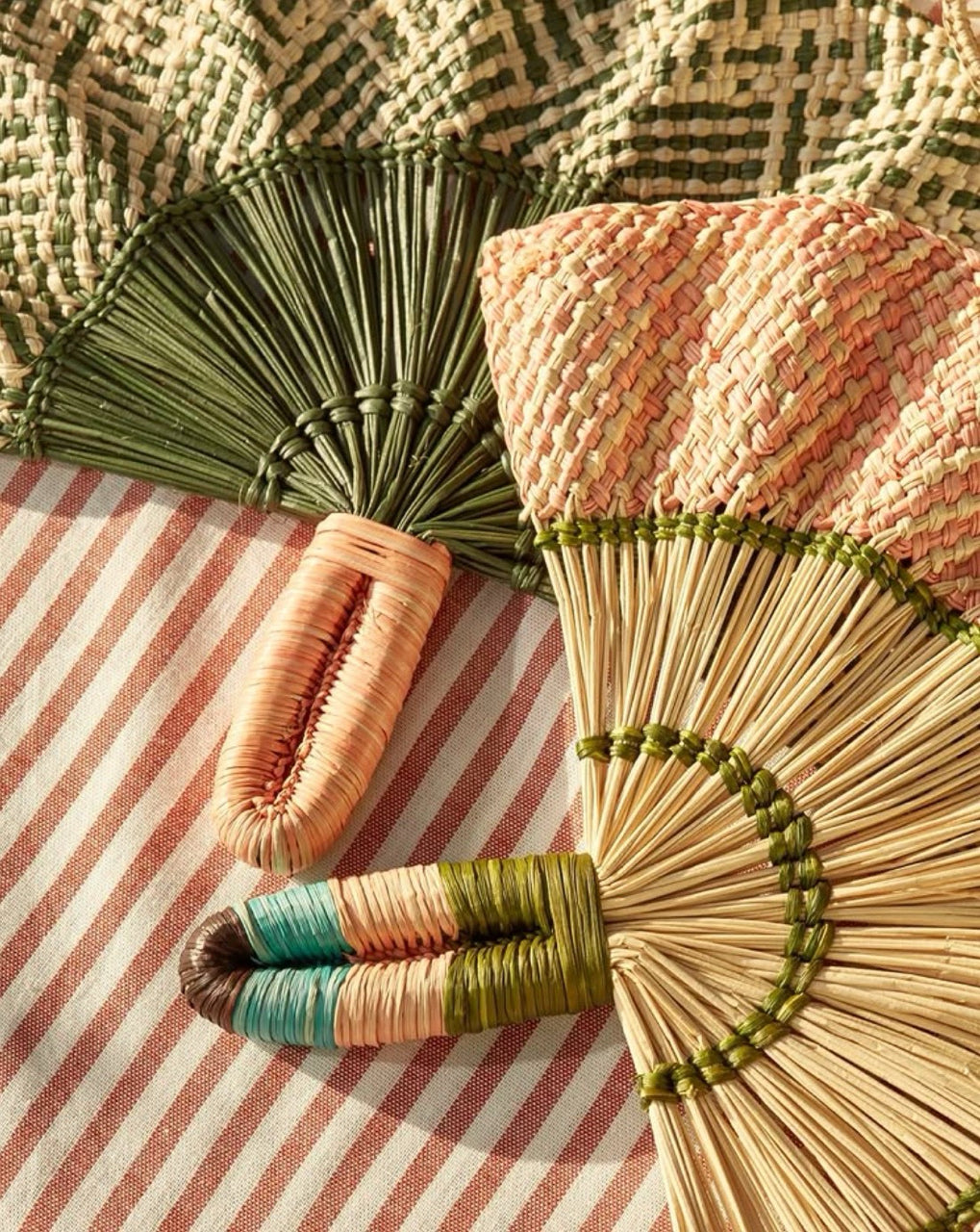 Coro Cora Decorative Objects Pink Toquilla Wavy Fan