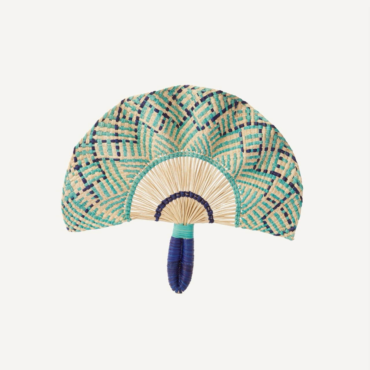 Coro Cora Decorative Objects Teal Toquilla Wavy Fan