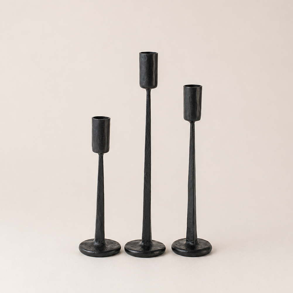 Creative Women Candle Holders Black Dante Candlesticks - Set of 3