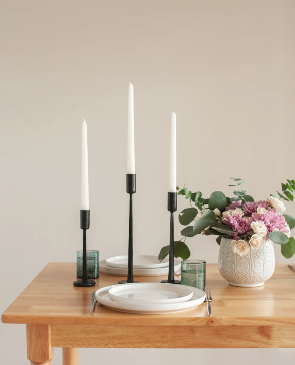 Creative Women Candle Holders Black Dante Candlesticks - Set of 3