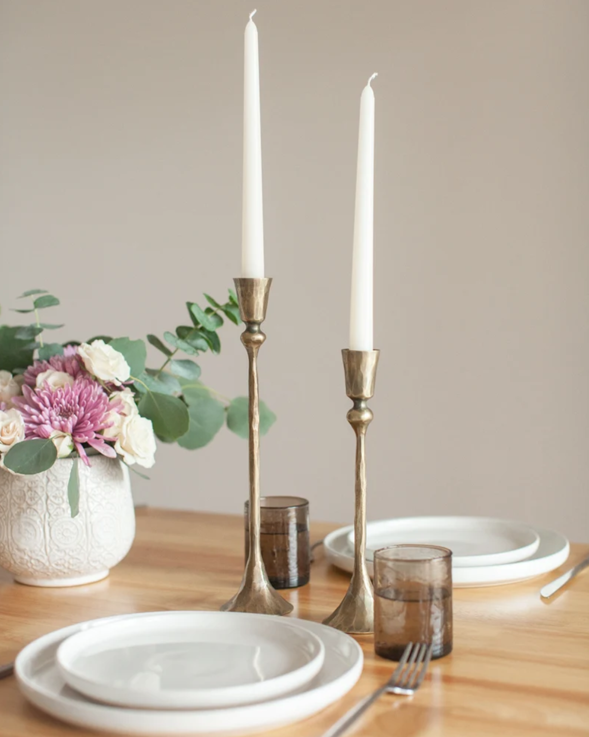 Creative Women Candle Holders Brass Gemini Candlesticks - Set of 2