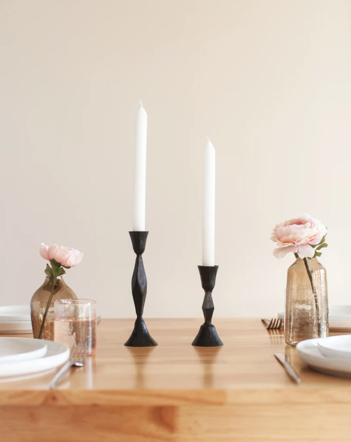 Creative Women Candle Holders NEW - Black Low Diamond Candlestands