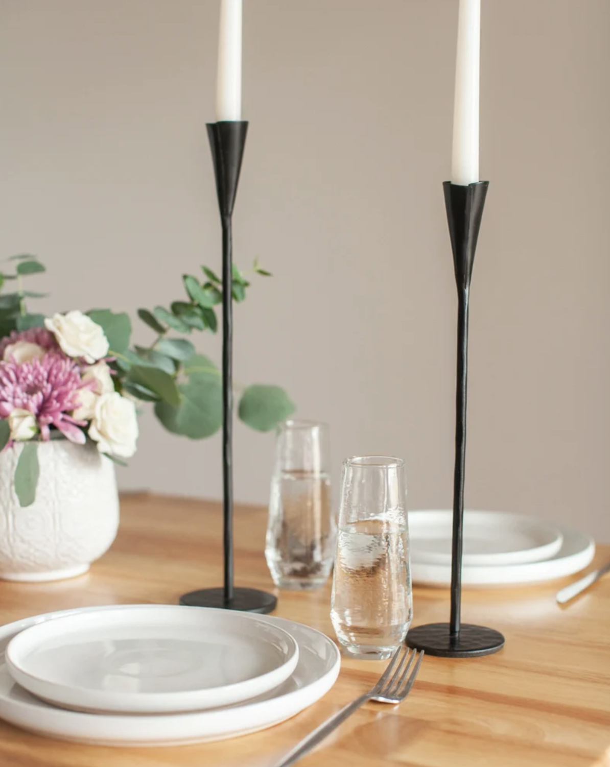 Creative Women Candle Holders NEW - Black Phoenix Candlesticks - Set of 2