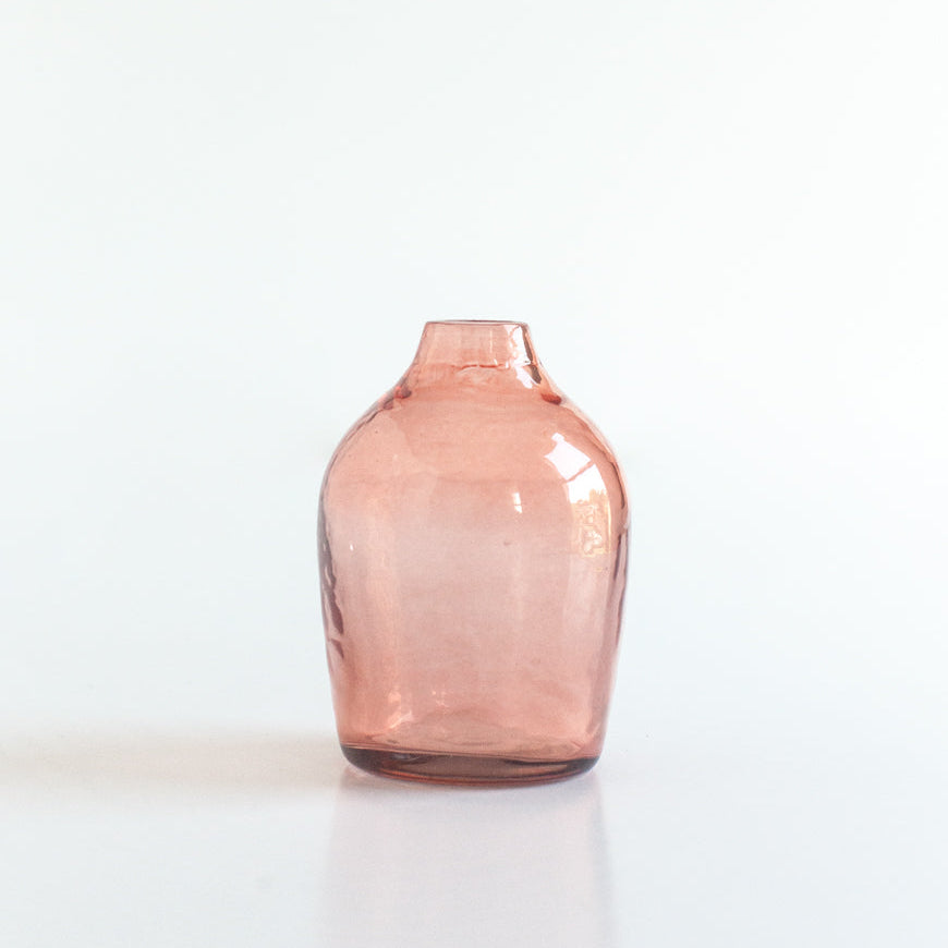 Creative Women Vase Blush Haley Handblown Hammered Bud Vase