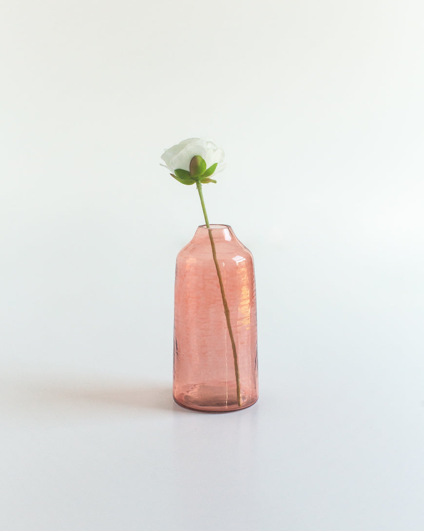 Creative Women Vase Blush Siena Handblown Hammered Bud Vase