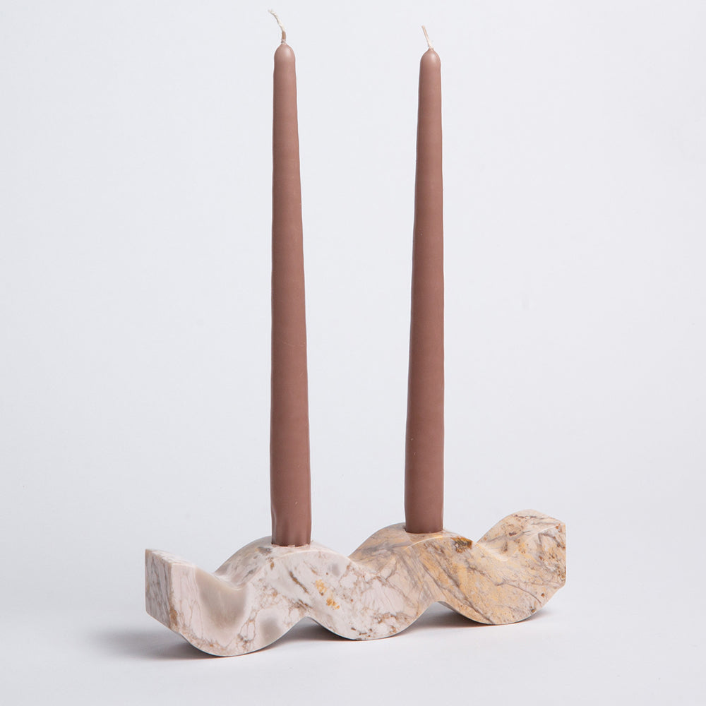 DAR proyectos Candle Holders Wavy Soapstone Candelabra