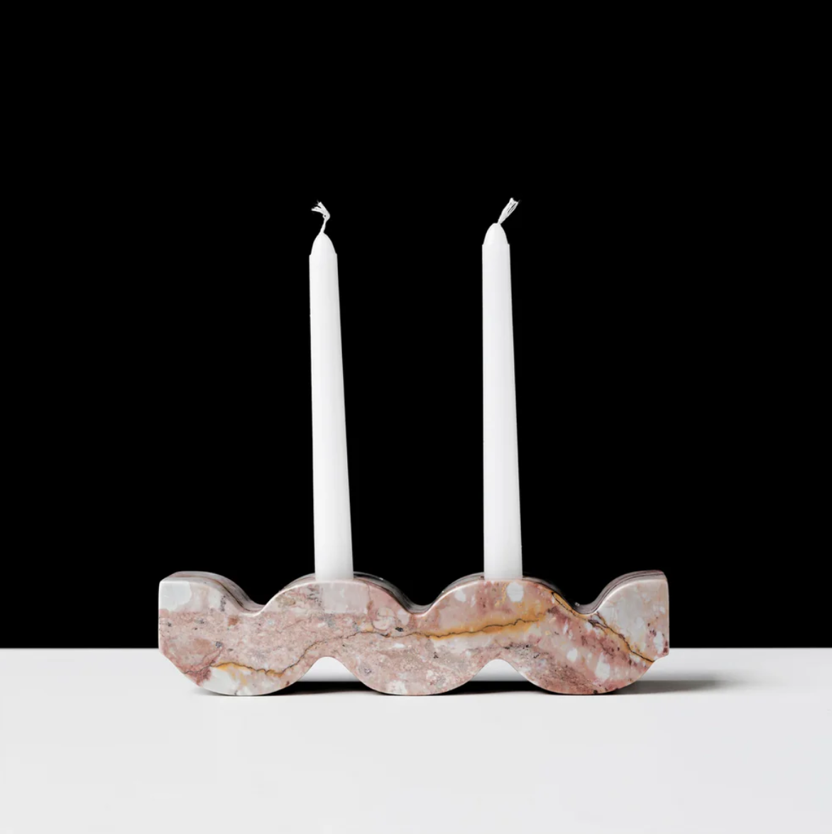 DAR proyectos Candle Holders Wavy Soapstone Candelabra