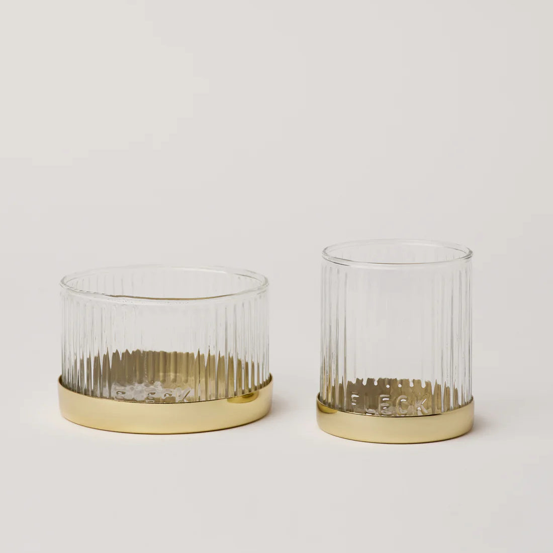 Fleck Candle Holders Fluted Glass Votive Set