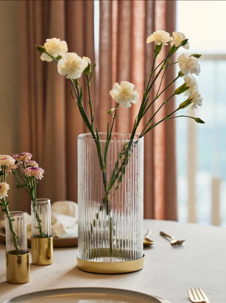 Fleck Vases Fluted Glass Vase/Planter, Tall
