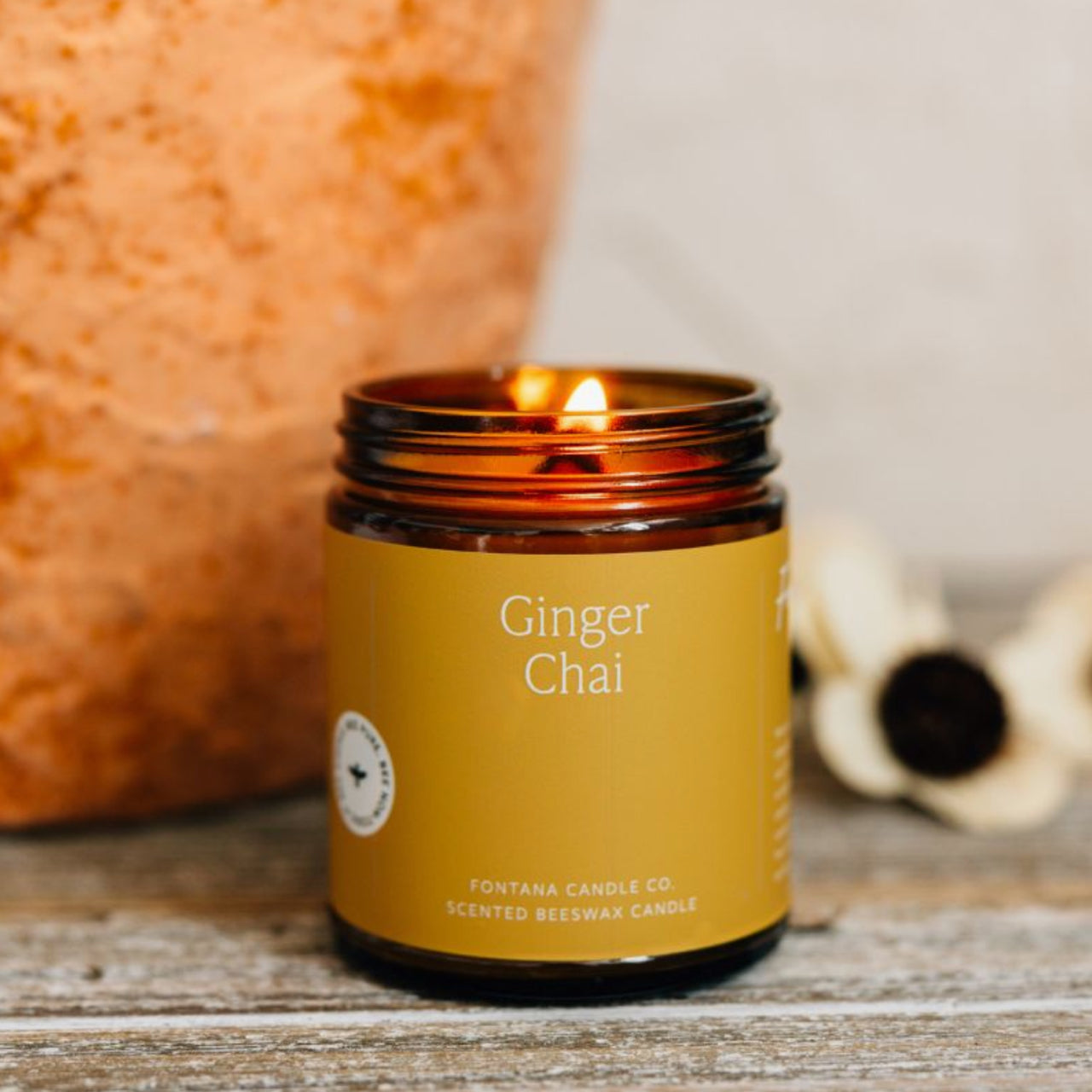 Fontana Candle Co. candle Ginger Chai Essential Oil Beeswax Jar Candle