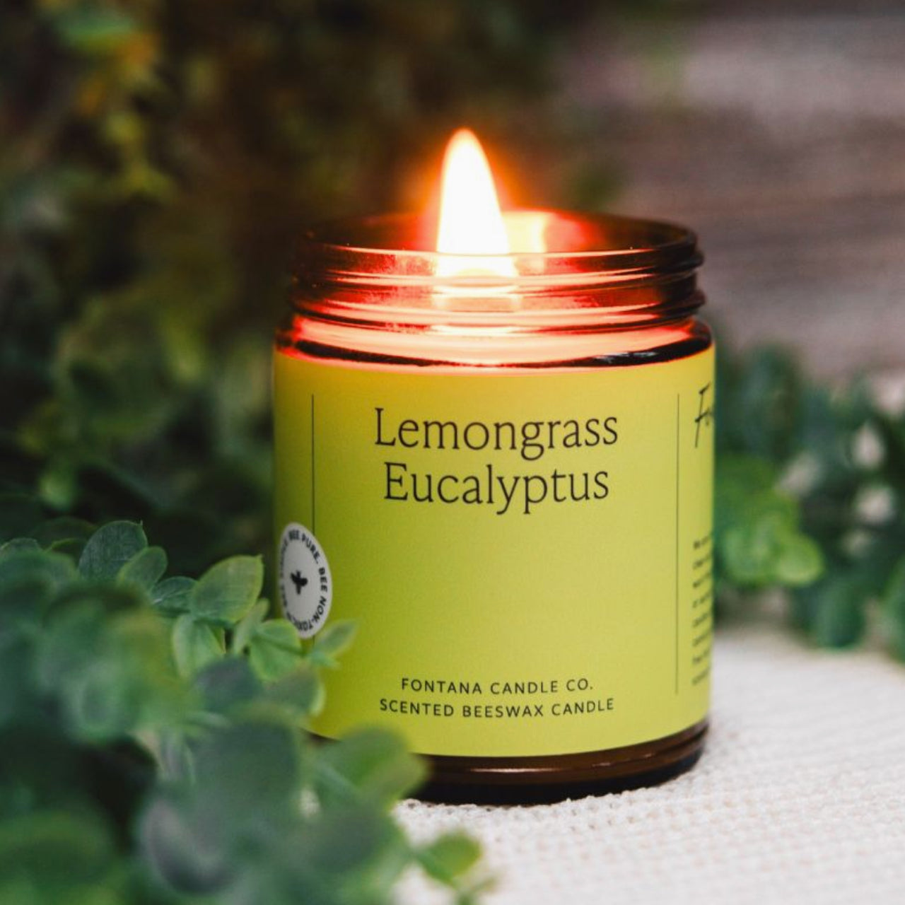 Fontana Candle Co. candle Lemongrass Eucalyptus Essential Oil Beeswax Jar Candle
