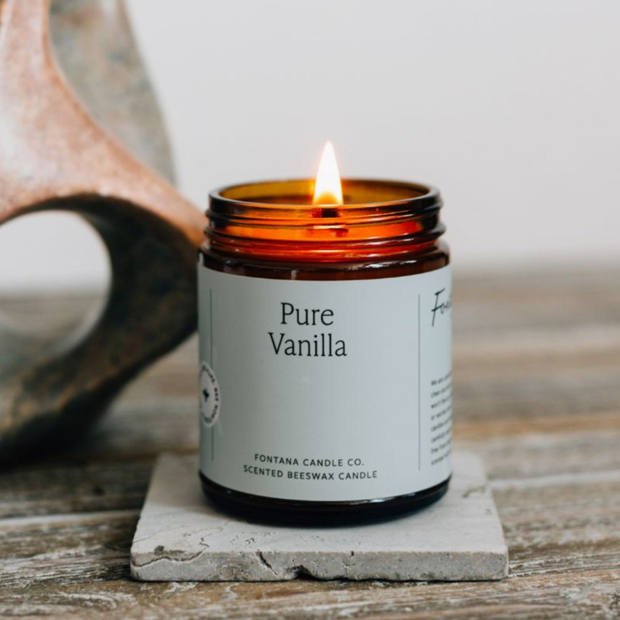 Fontana Candle Co. candle Pure Vanilla Essential Oil Beeswax Jar Candle