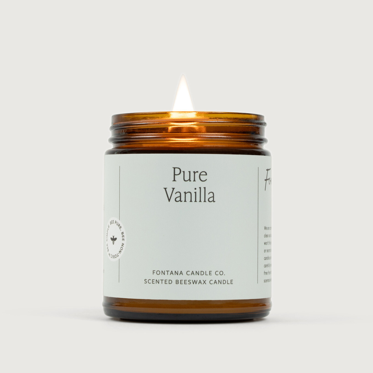 Fontana Candle Co. candle Pure Vanilla Essential Oil Beeswax Jar Candle