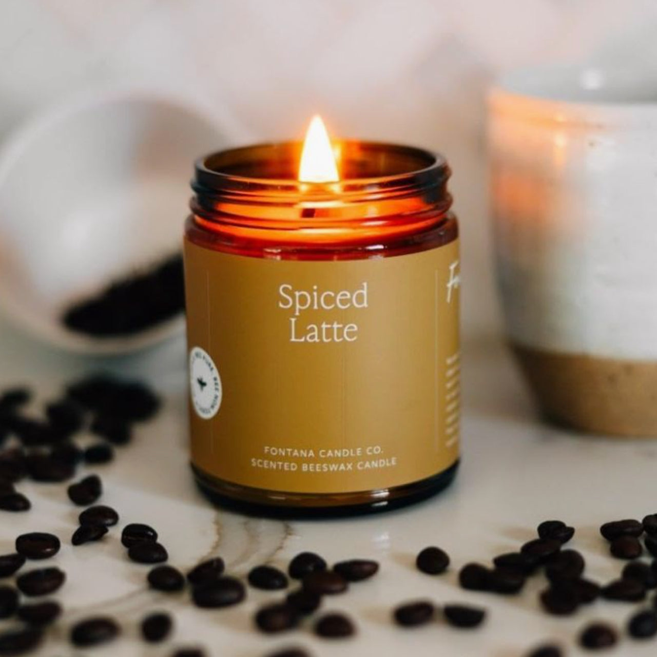 Fontana Candle Co. candle Spiced Latte Essential Oil Beeswax Jar Candle