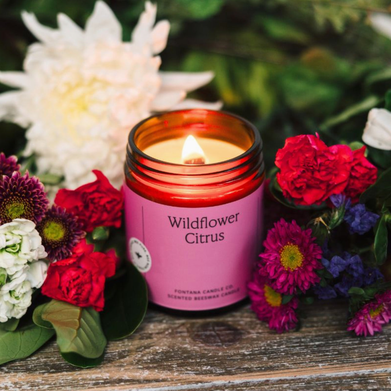 Fontana Candle Co. candle Wildflower Citrus Essential Oil Beeswax Jar Candle