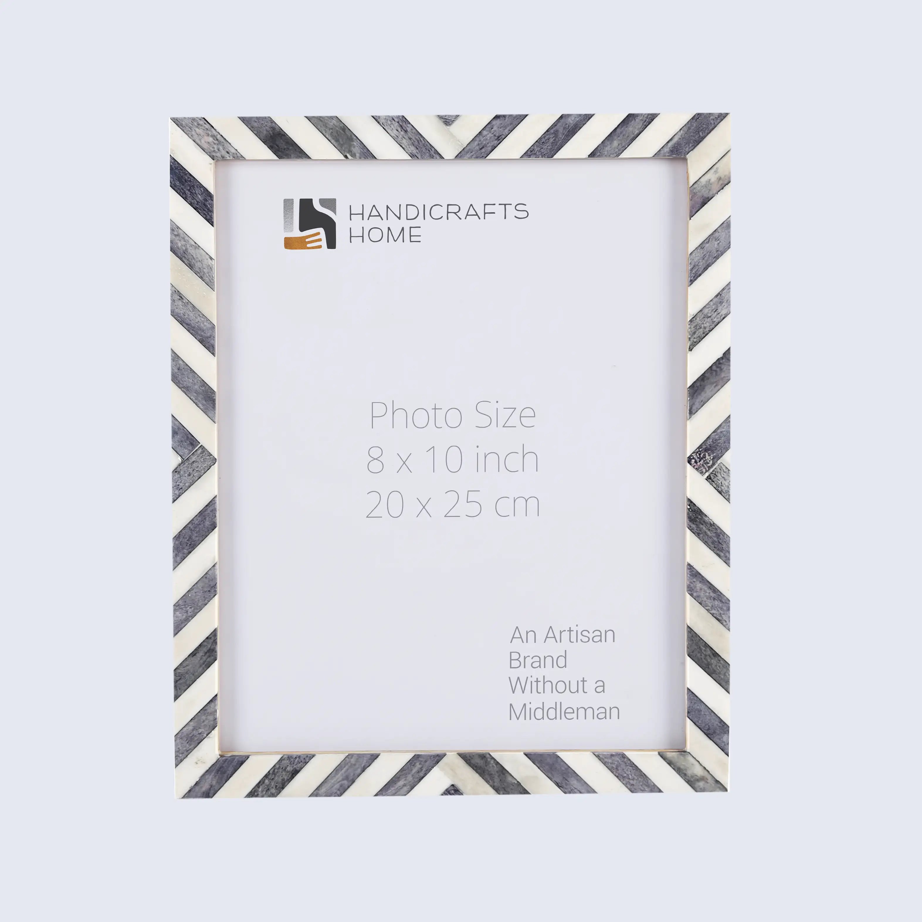 Handicrafts Home Picture Frames Grey-White / 8x10 Grey White Chevron Bone Inlay Picture Frame 4x6 5x7 8x10