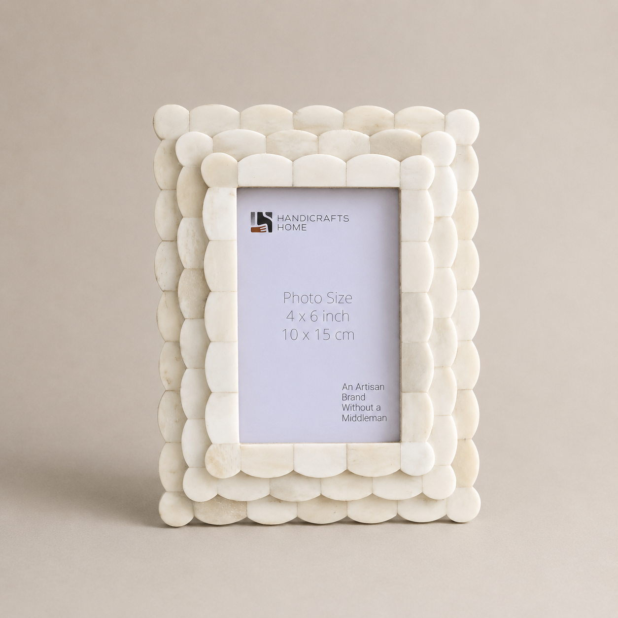 Handicrafts Home Picture Frames Ivory Scallop Bone Inlay Picture Frame