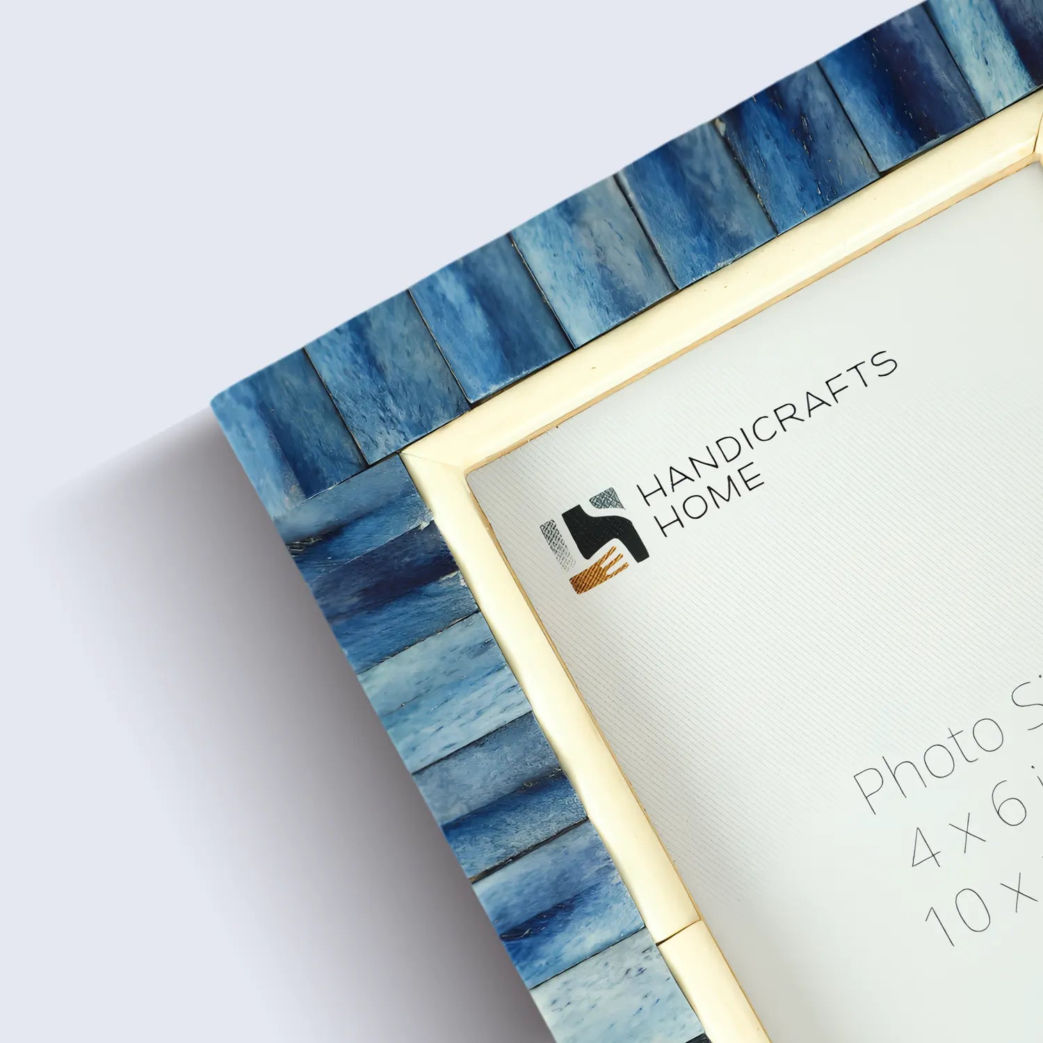 Handicrafts Home Picture Frames Picture Frame Ivory Ocean Collection Bone Inlay Blue – 4x6 & 5x7