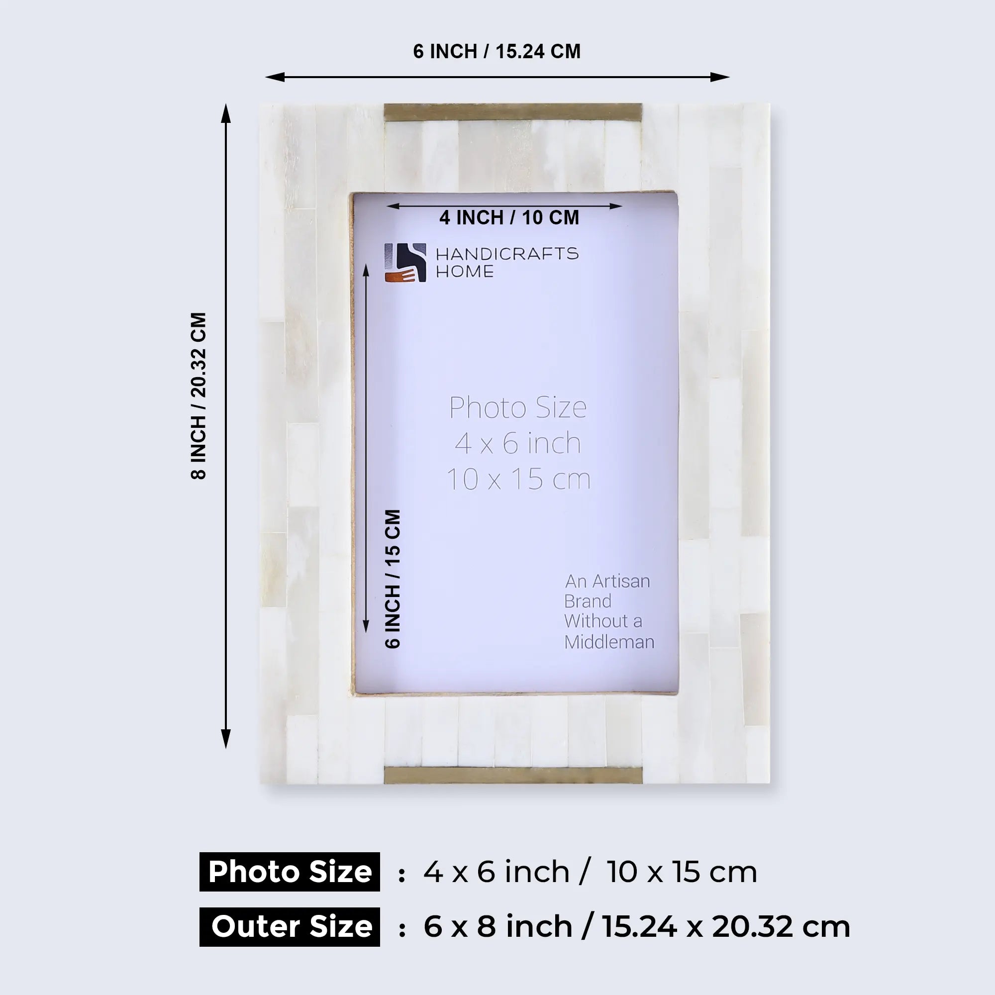 Handicrafts Home Picture Frames Picture Frames Palace Banquet Collection Bone Inlay Brass Beige White 4x6 5x7"