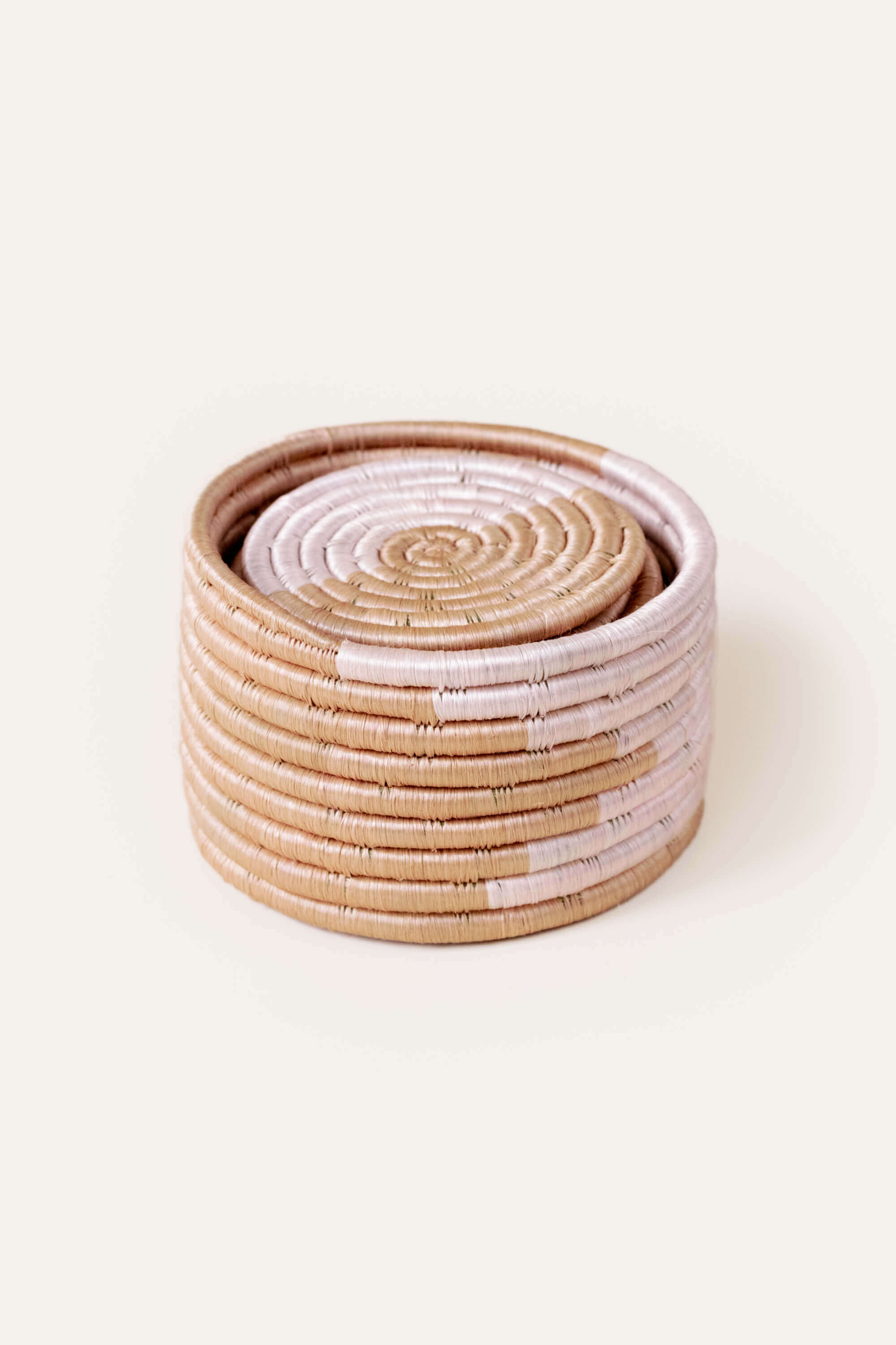 Indego Africa Coasters Akeza Mini Basket Set of 8 Coasters