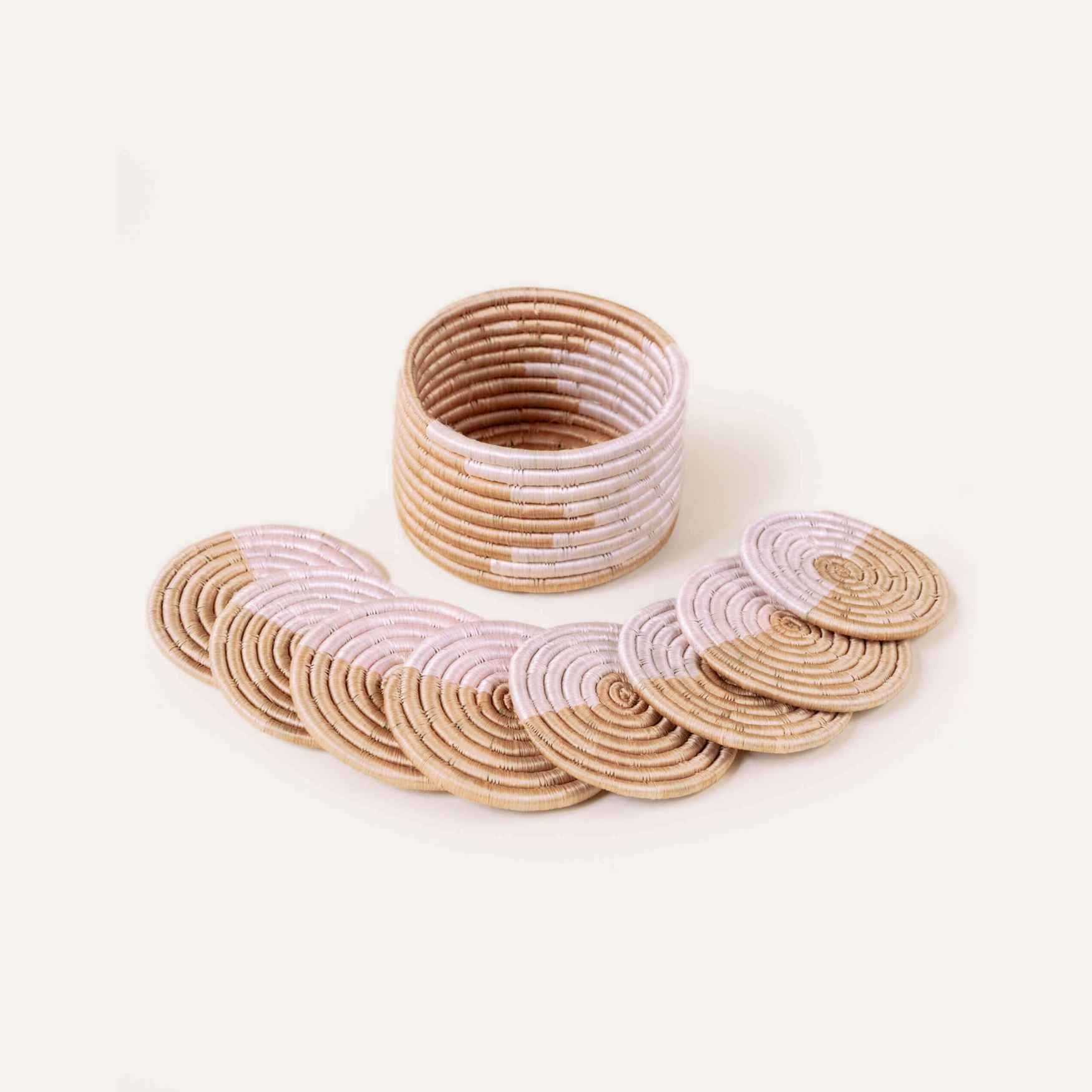 Indego Africa Coasters Akeza Pink Coasters - Set of 8
