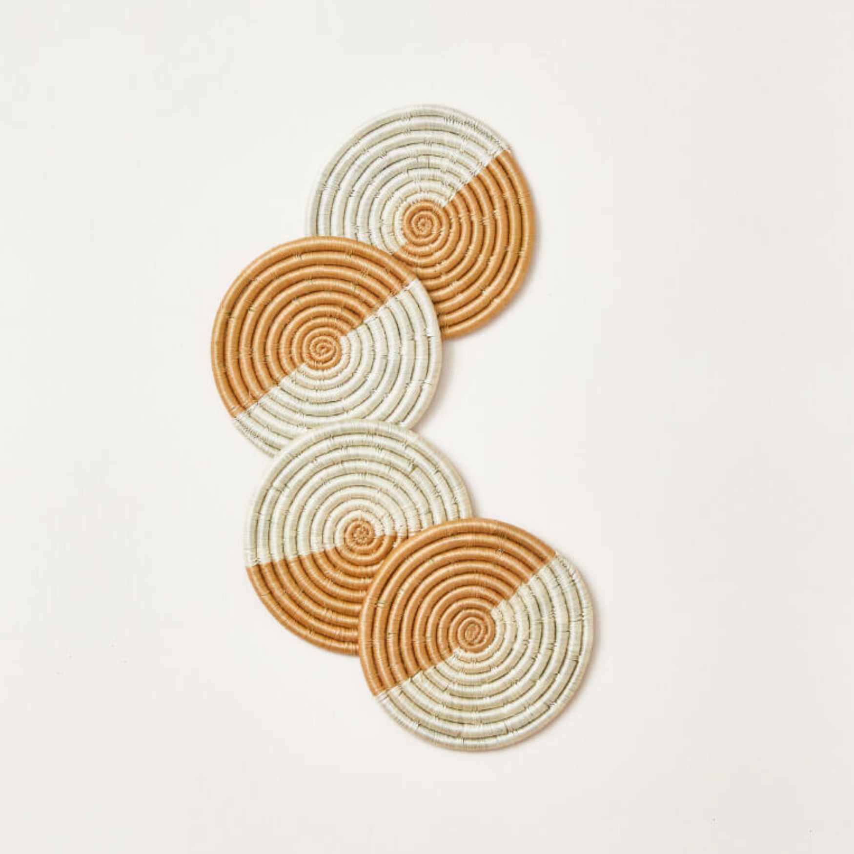 Indego Africa Coasters Akeza White Coasters - Set of 4