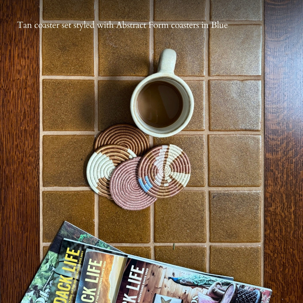 Indego Africa Coasters Mixed Abstract Form Coasters - Set of 4