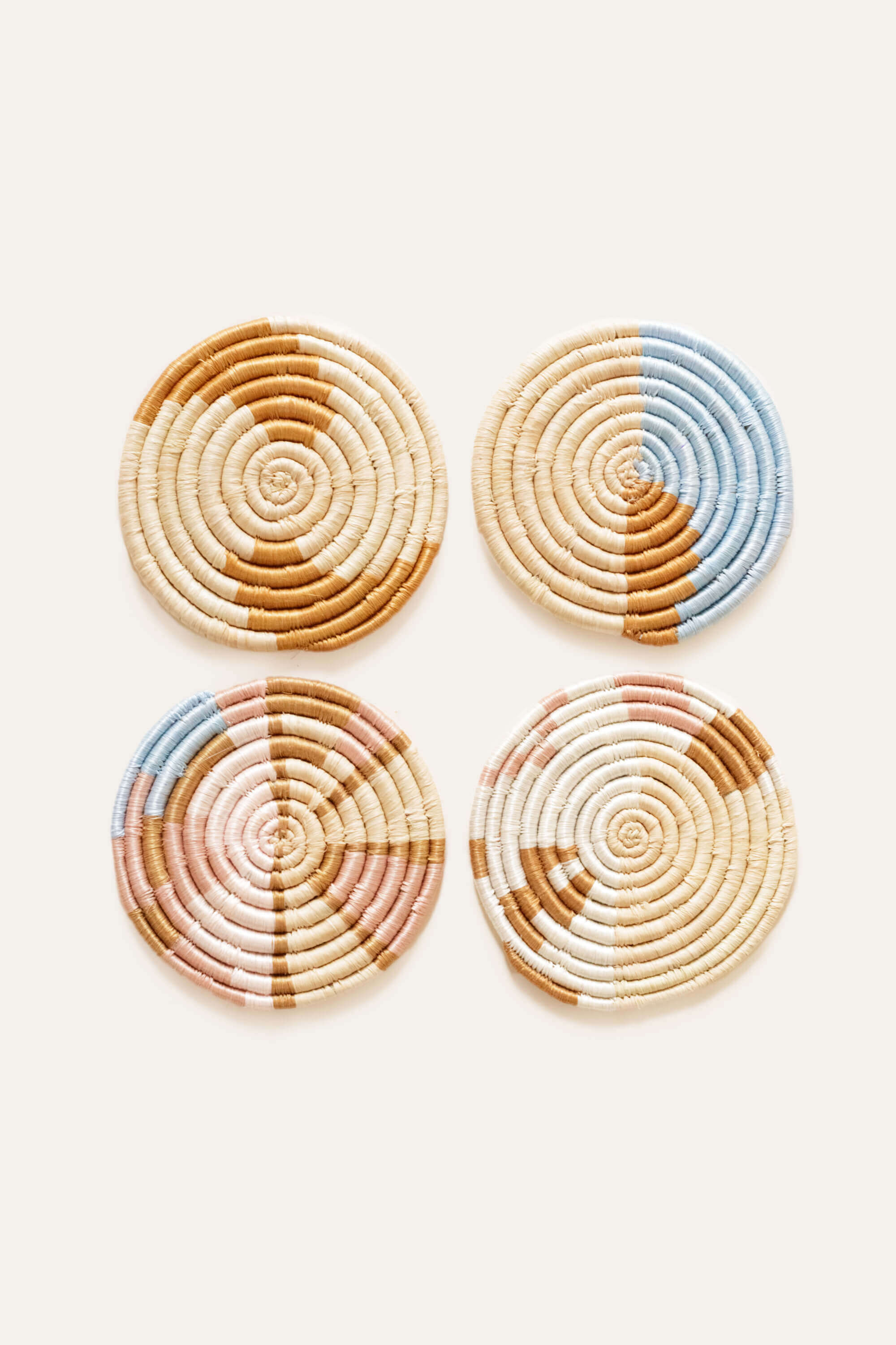 Indego Africa Coasters Mixed Abstract Form Set of 4 Coasters