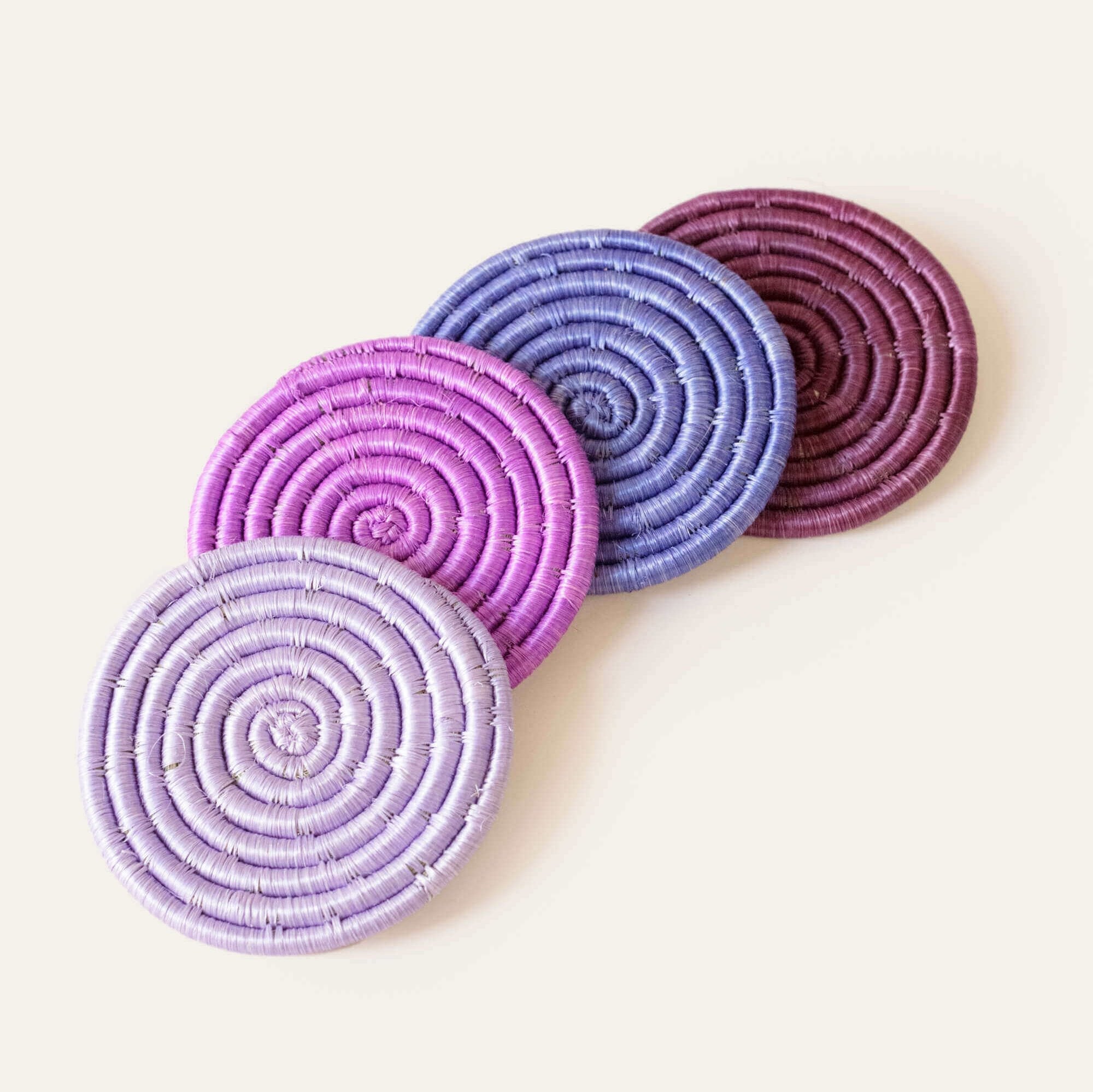 Indego Africa Coasters Purple Solid Mixed Set of 4 Coasters