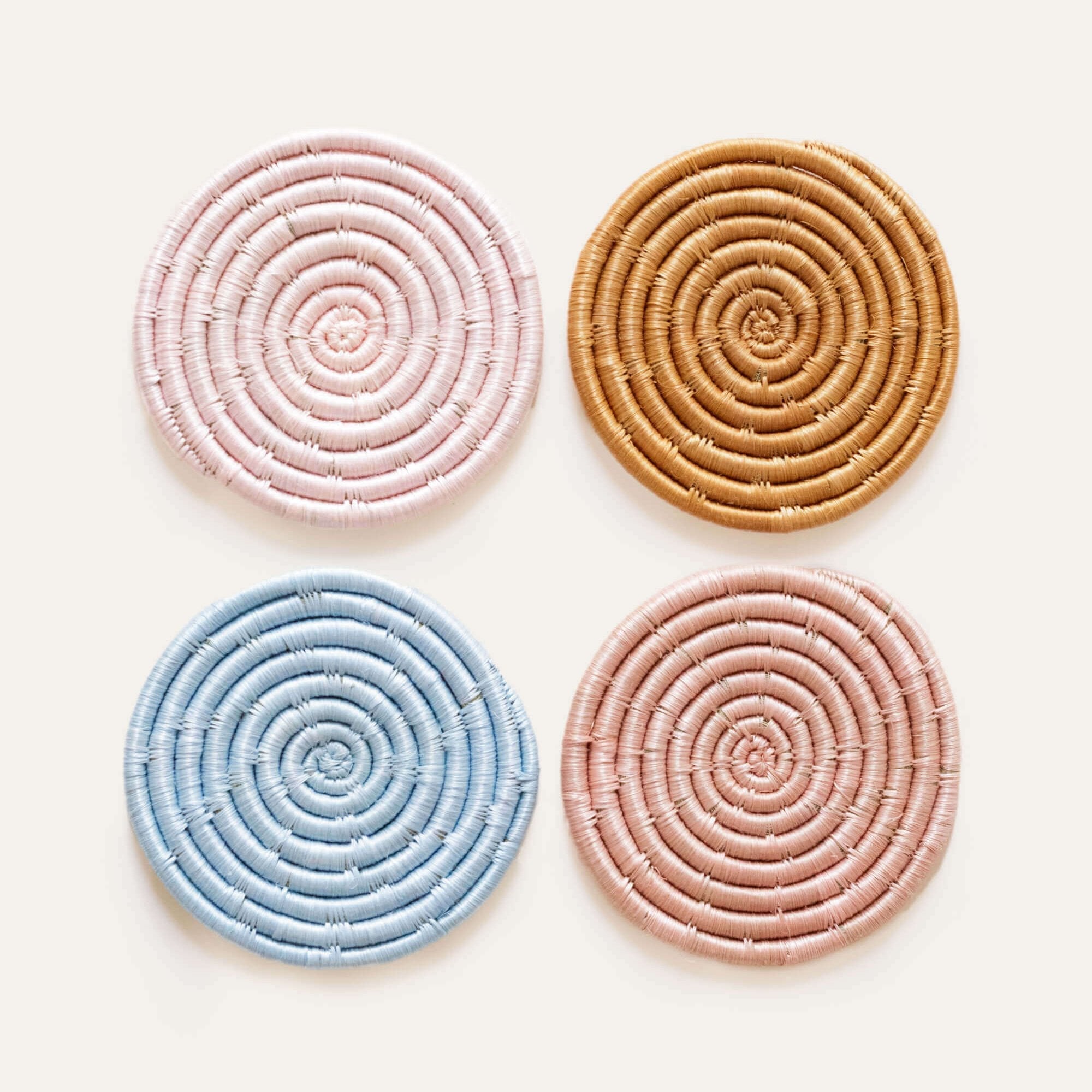 Indego Africa Coasters Solid Mixed Set of 4 Coasters