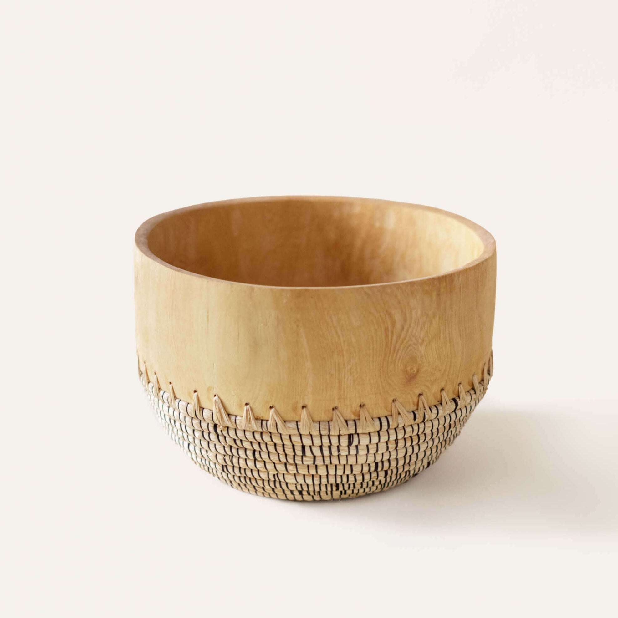 Indego Africa Decorative Accents Copabu Wooden + Woven Bowl