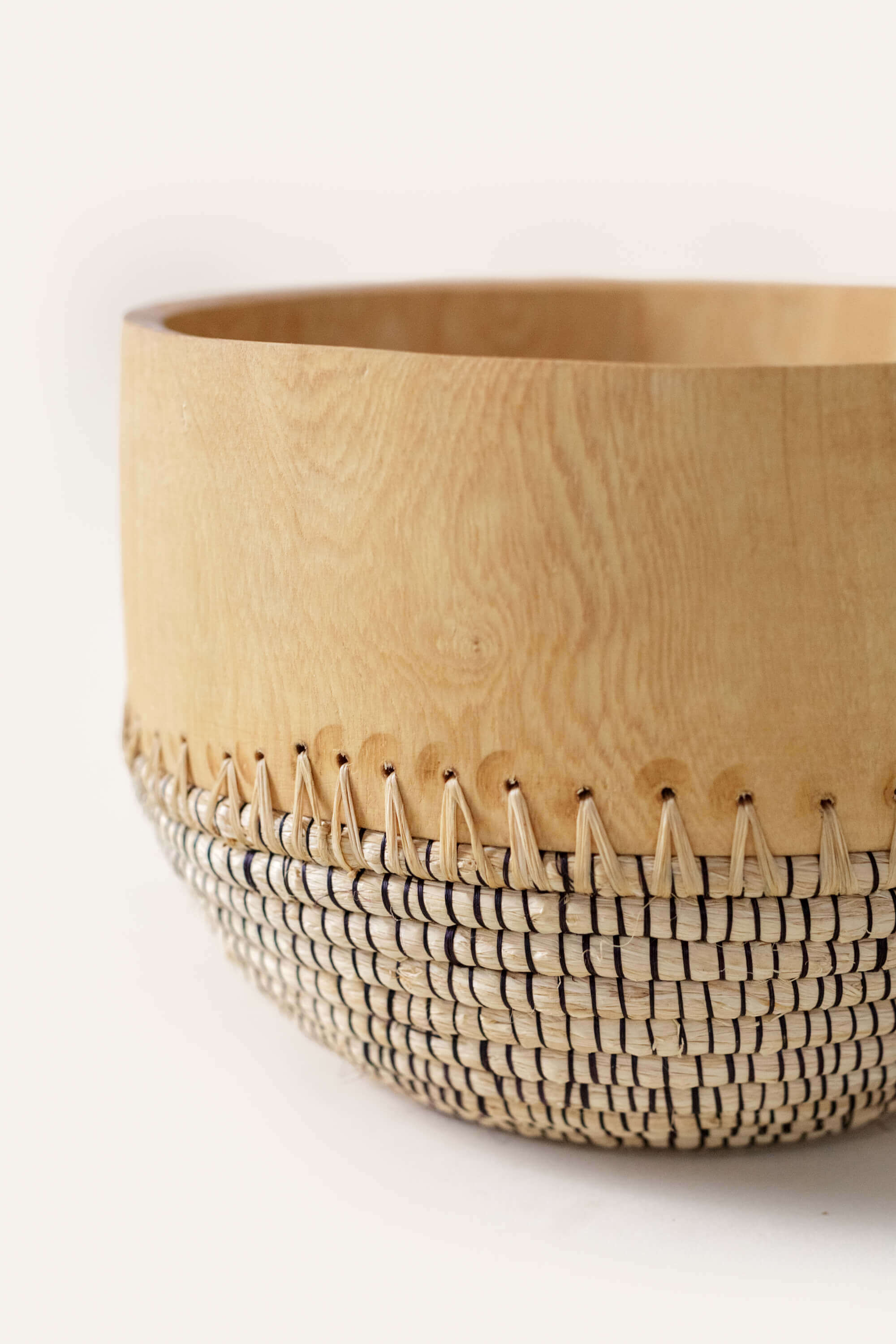 Indego Africa Decorative Accents Copabu Wooden + Woven Bowl